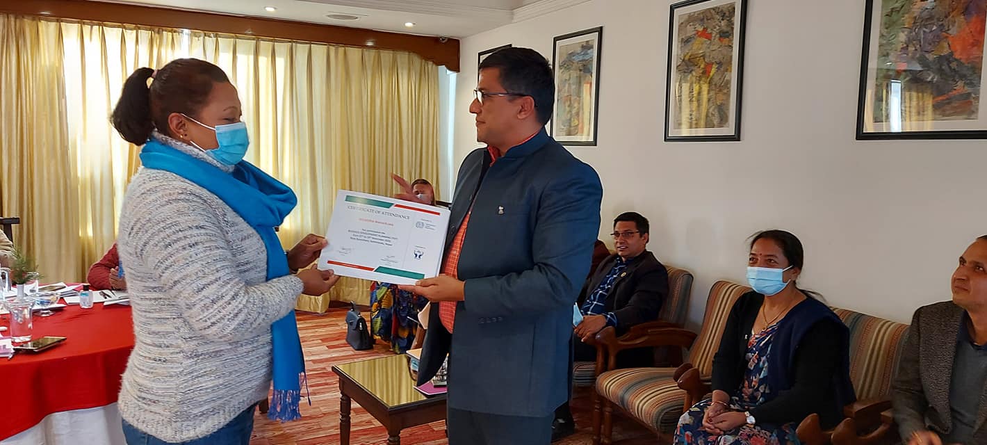 ३ दिने "व्यावसायिक याेजना तयारी प्रशिक्षक प्रशिक्षण कार्यक्रम"  सम्पन्न