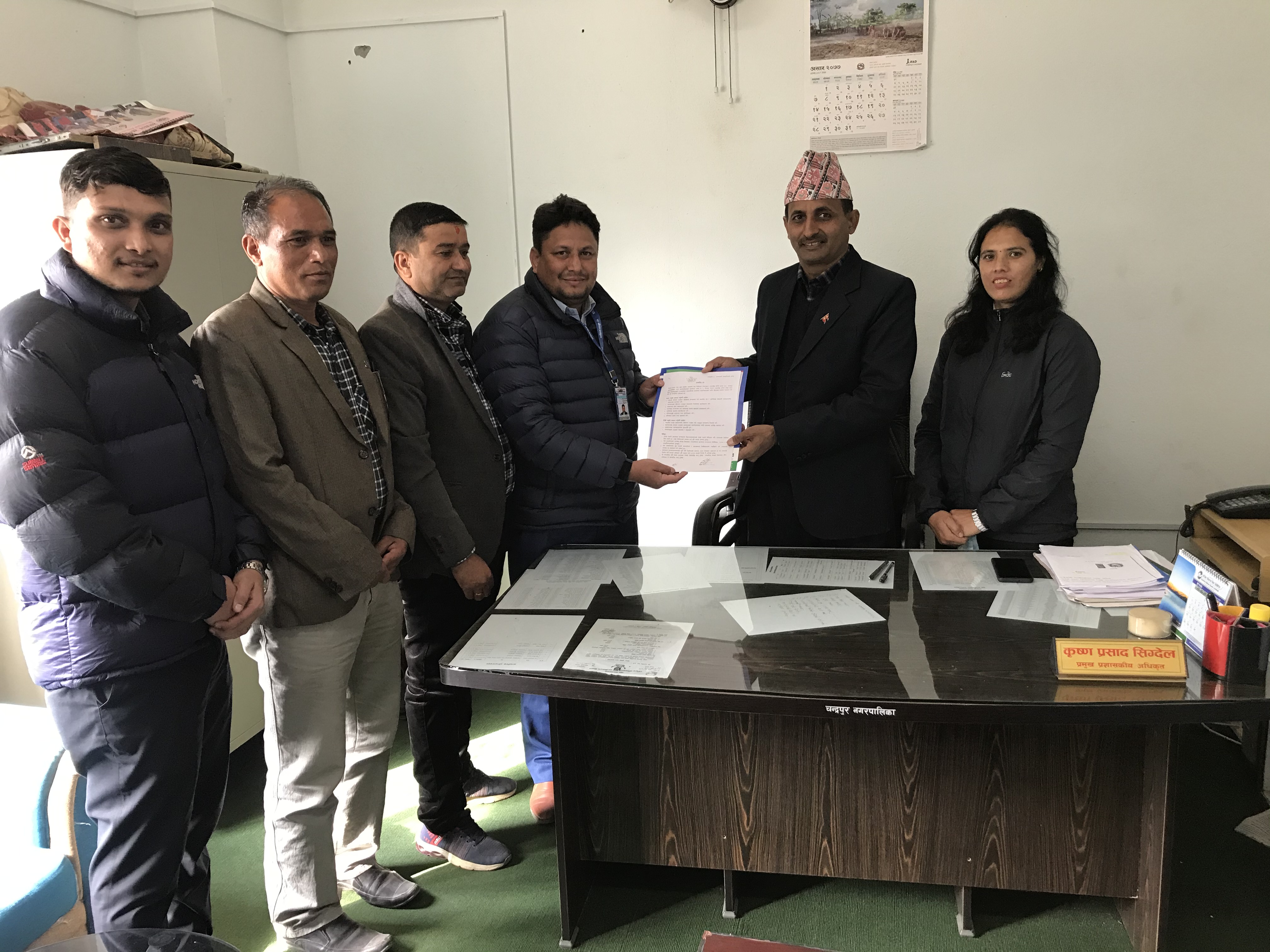 नेफ्स्कून र रौतहटको चन्द्रपुर नगरपालिकाबीच आधारशिला कार्यक्रम कार्यान्वयन सम्झौता