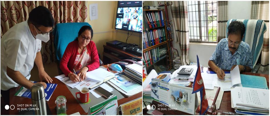 स्याङ्जाका दुई स्थानीय तहसँग आधारशिला कार्यक्रम सम्झौता